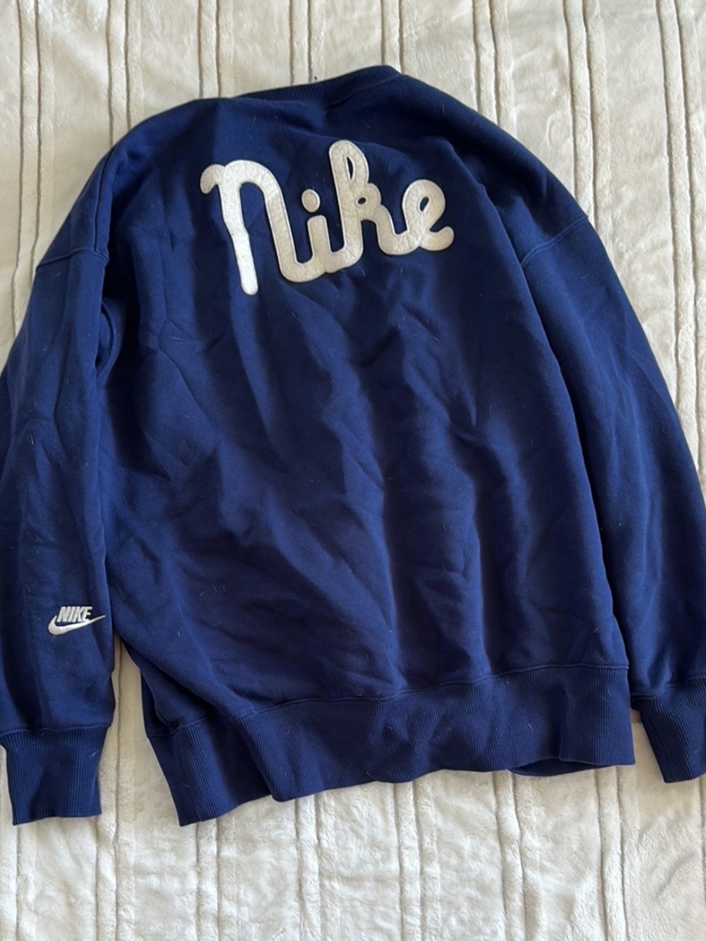 Nike womens Navy Crewneck with White Script Logo - Picture 7 of 7